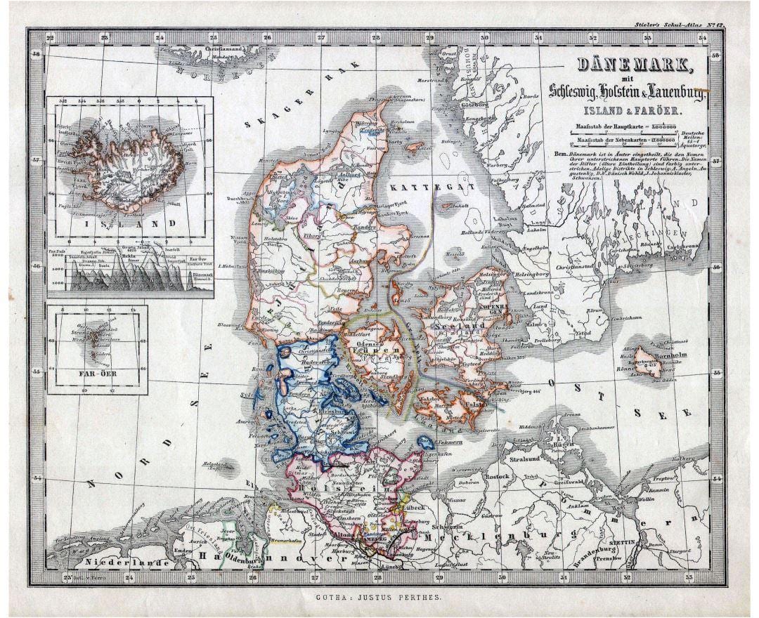 старата карта Дания