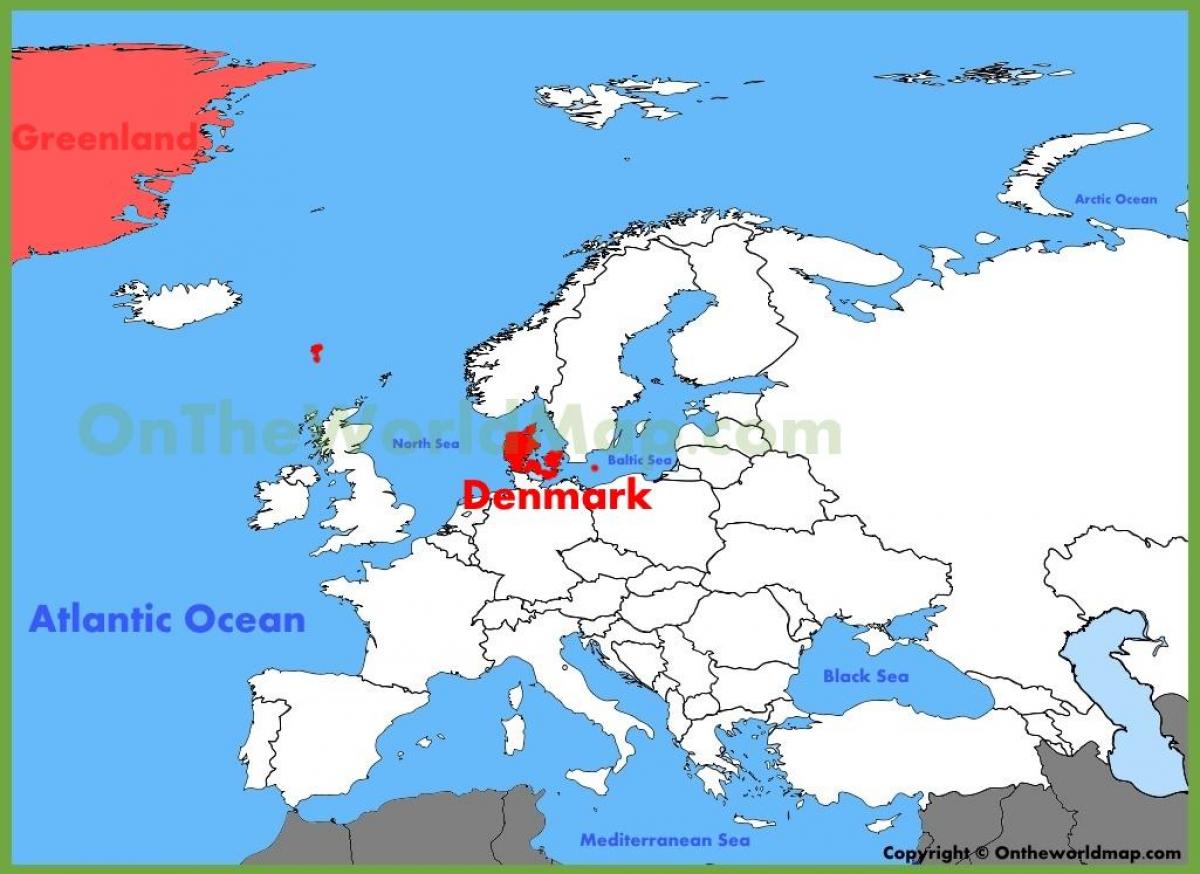 Копенхаген Дания на картата на Европа