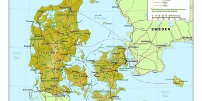 Карта На Дания, Дания