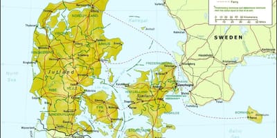 Карта на Дания география 