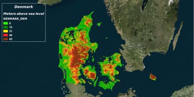 Карта на климата на Дания 
