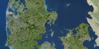 Карта на Дания сателитна 