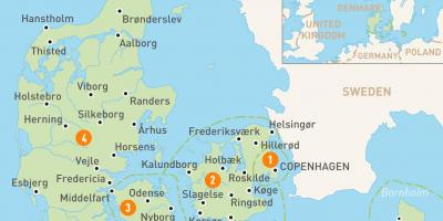 Провинции Дания на картата